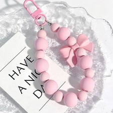 Sweet Bow Beaded Keychain Mobile Phone Chain Anti-lost Rope Backpack Pendant