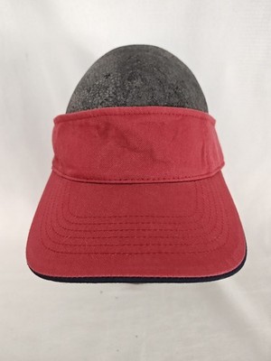 Dorfman Pacific Visor Hat Red Cotton Adjustable One Size Cap Classic Comfy