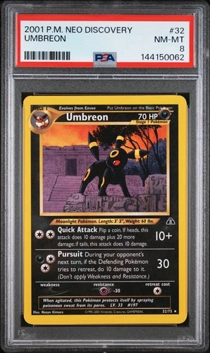 2001 POKEMON NEO DISCOVERY #32 UMBREON PSA 8