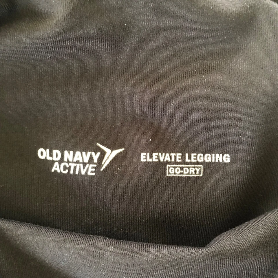 Old Navy Active Elevate Leggings Women's Black Go-Dry Waist 22" Mid Rise 26"inse - Image 2 of 4