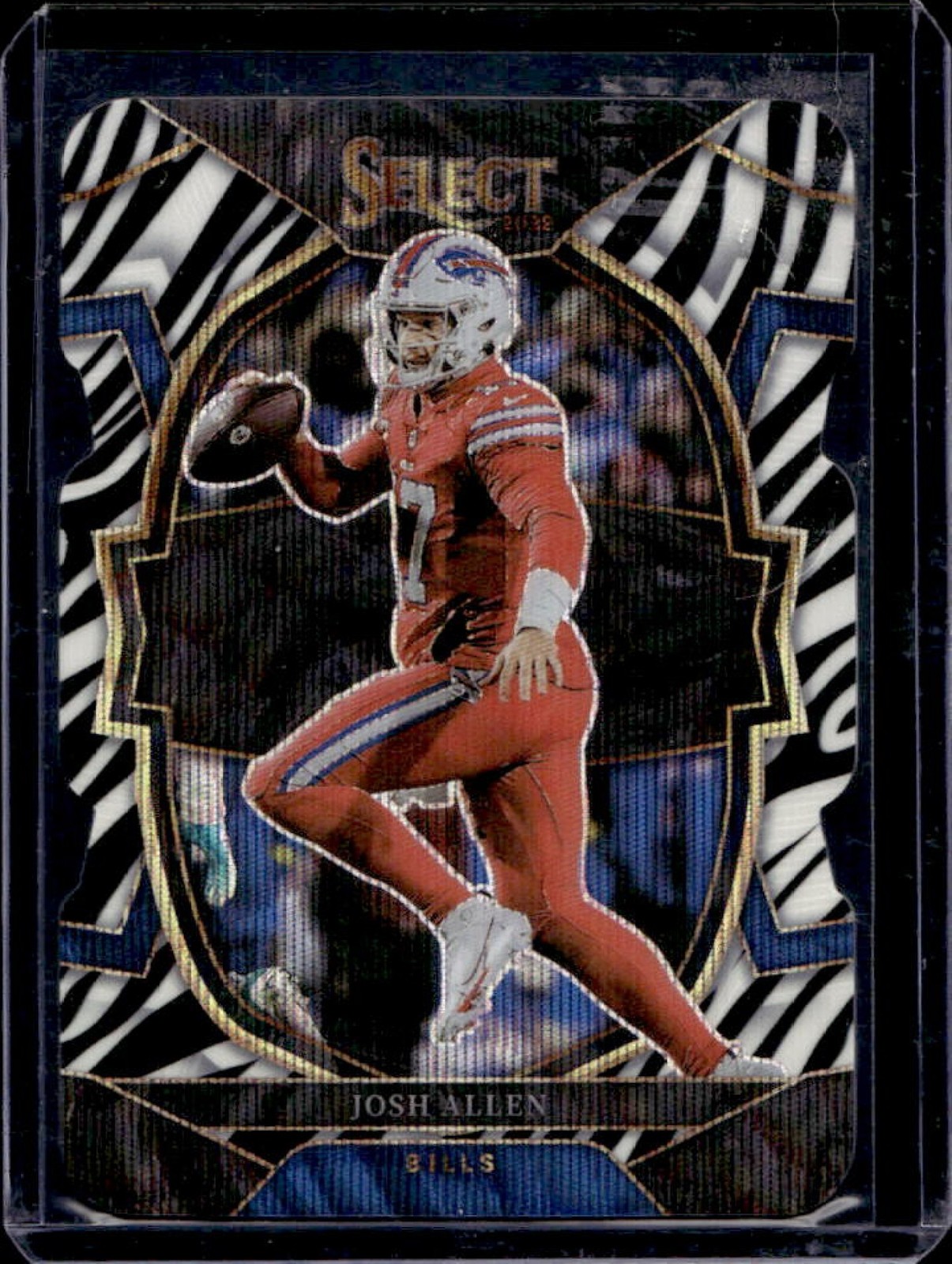 2022 Select Josh Allen Zebra Prizm Die Cut Concourse #97 Bills