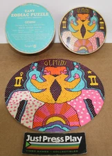 Vintage 1970 Springbok Zany Zodiac Gemini Puzzle 7" Complete Psychedelic Rare