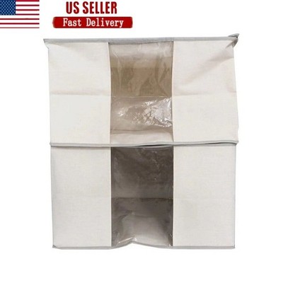 Canvas Storage Bags Waterproof Organizer Clear Window Closet Home Use