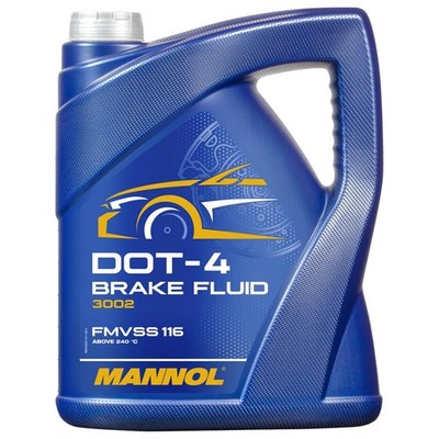 Mannol 3002 Brake Fluid DOT-4 Bremsflüssigkeit DOT4 SAE J 1703 5 Liter