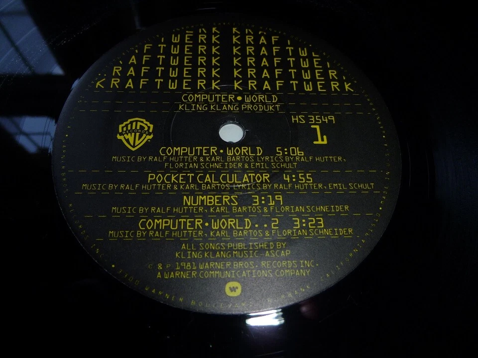 KRAFTWERK COMPUTER WORLD LP ORIGINAL 1981 WINCHESTER PRESSING WARNER BROS HS3549 Foto 3 de 4
