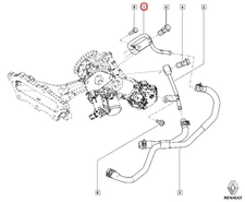 Genuine Renault 144985076R Oil Line for Turbocharger Upper Twingo III, Megane III
