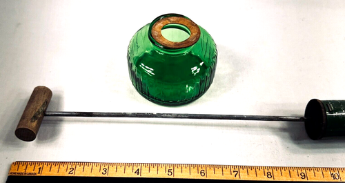 Powell Green Glass Jar Insect Bug Garden Pump Sprayer Vintage - Picture 10 of 12