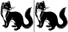Ferrets Two 5" Black Vinyl Decals Car Truck Bumper Tablet Mailbox Tumblers Mug
