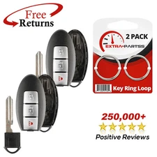 2 Remote Shell Case Pad Key Replacement No Electronics For Nissan 3b (CWTWBU729)