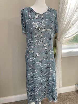 Floral Blue Ladies Dress 2XL (L) Unbranded, New Without Tags Short Sleeve,  B5 | eBay