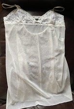 Frederick  s of Hollywood Lace Mesh White Negligee size L