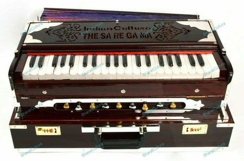 Indian Cultura Professional Portable Folding Harmonium With Padded Bag - Foto 4 di 16