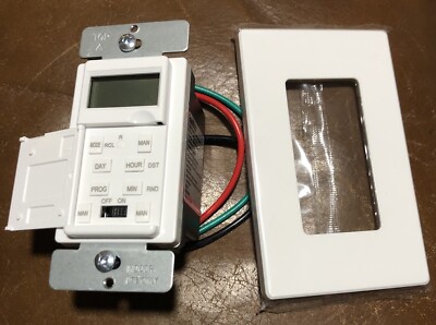 Digital Programmable 7 Day Timer Switch Lights Enerlites HET01-C-J White 6.4A