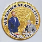Surrender at Appomattox Colorized 24K Gold Plated Kennedy Half Dollar