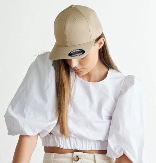 Original Flexfit Gorra de Béisbol Ajustada Lana Peinada Sarga Gorra Blank Flex 6277 Lote Foto 2 de 4