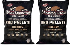 Bear Mountain 2-Pack All Natural Wood Pellets for Smoker, Grill & BBQ, 20 Lbs, H