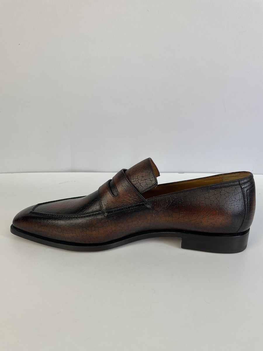 Berluti Andy Brown Cracked Leather Men's Loafer Size 10.5/US Berluti Andy Brown Cracked Leather Men's Loafer Size 10.5/US