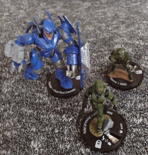 Lot Of 3 Halo ActionClix Wizkids Master Chief Marine Fuel Rod Cannon #88 90 85