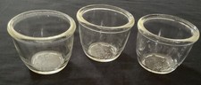 Vintage Glasbake Milk Glass Custard Cup with Brown Daisy Pattern — listing 2