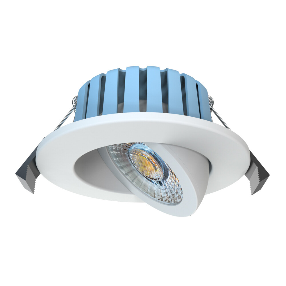 Litecraft Lydia Recess Downlight 7W LED Bathroom Tiltable IP65 Spotlight - White
