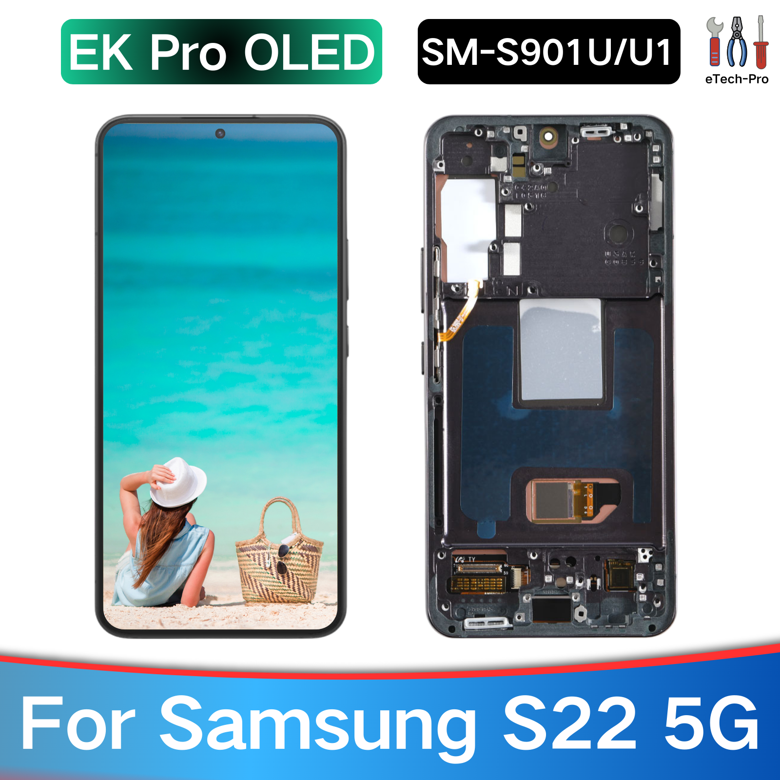 Samsung Galaxy S22 5G S901U OLED Screen Display Assembly Black Replacement