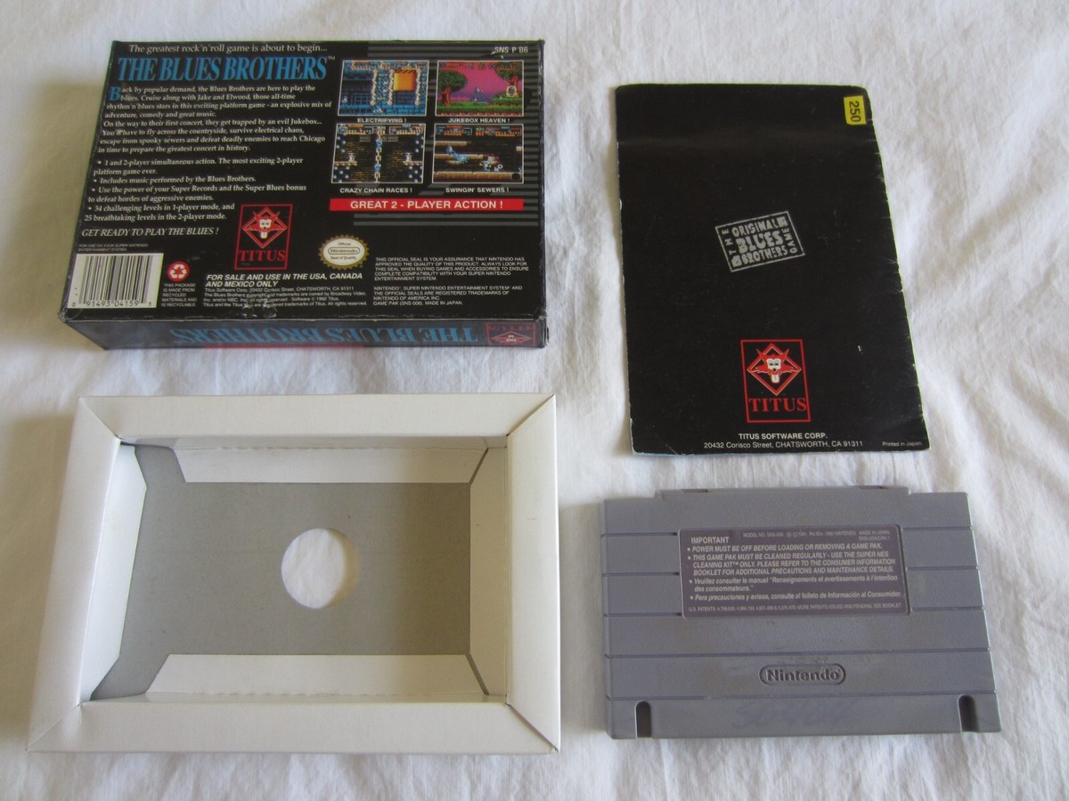 The Blues Brothers (SNES) Super Nintendo CIB Complete Box 1993