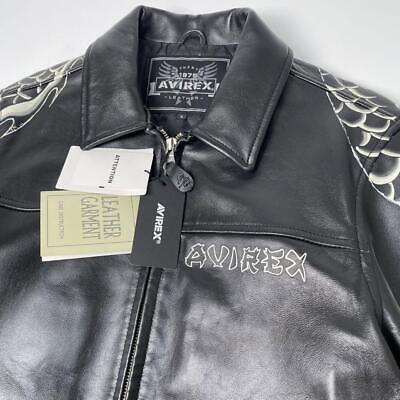 Avirex Leather Jacket Black L Snake Dragon | eBay Avirex Leather Jacket Black L Snake Dragon | eBay