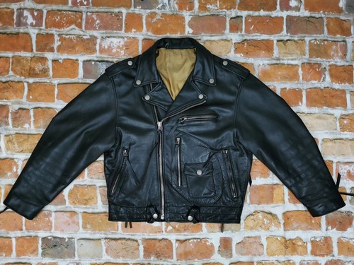 Avirex USA Vintage Biker Leather Jacket Howling Wolf Indian Squaw Gr: L Tip Top - Picture 2 of 11