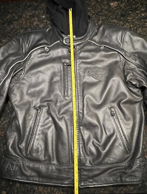 Vintage Harley Davidson Men's BLACK GUARD Flames Leather