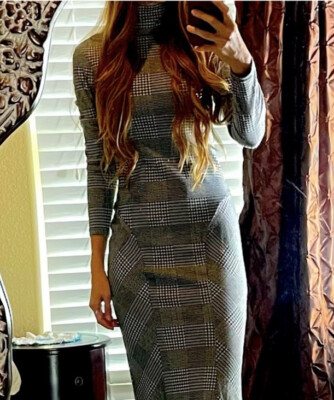 Anthropologie houndstooth plaid bias cut 55 long maxi turtleneck dress Sz s | eBay Anthropologie houndstooth plaid bias cut 55 long maxi turtleneck dress Sz s | eBay