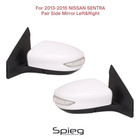 Pair Door Side Mirror for 2013-2015 NISSAN SENTRA Power Heated Turn Signal WHITE