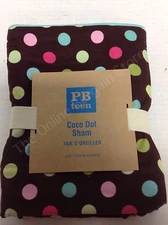 Pottery Barn Teen Coco Dot Bed Dorm Bedroom Pillow Sham Euro Square Chocolate