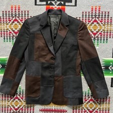Iceberg Patchwork Blazer Jacket 100% Cashmere Women’s Size 46 Italy 3 Button A4