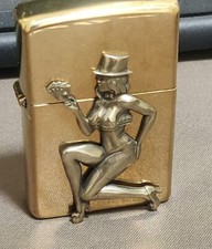 1 pcs Brass Sexy Poker Magician Girl sticker DIY lighter decoration accessories