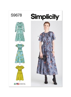 SIMPLICITY 9678 MISSES DRESSES Schnittmuster Größen 8-16 & 18-26 Fähigkeit: DURCHSCHNITTLICH
