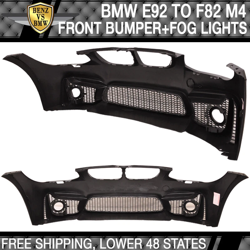 Ajuste 11 12 13 BMW E92 LCI M4 conversión parachoques delantero y luz antiniebla cubierta PP Foto 2 de 4