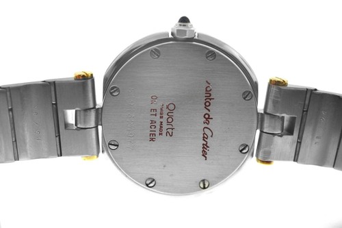 Cartier Santos Ronde Vendome 8191 18K Gold Steel Date Unisex 27MM Quartz Watch - Picture 16 of 16