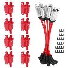 8Pack Square Ignition Coil Spark Plug Wire Fit For Chevy GMC 4.8L 5.3L 6.0L 6.2L