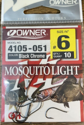 Owner #4105-051 MosquitoLight Hook Size 6-1pkg of 10pcs-Brand New-SHIPS N 24 HRS