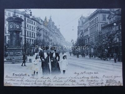 Deutschland FRANKFURT Die Zeil zeigt Uhrturm um 1903 UB Postkarte