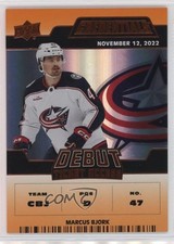 2022-23 Upper Deck Credentials Debut Ticket Access Orange /149 Marcus Bjork 08jr