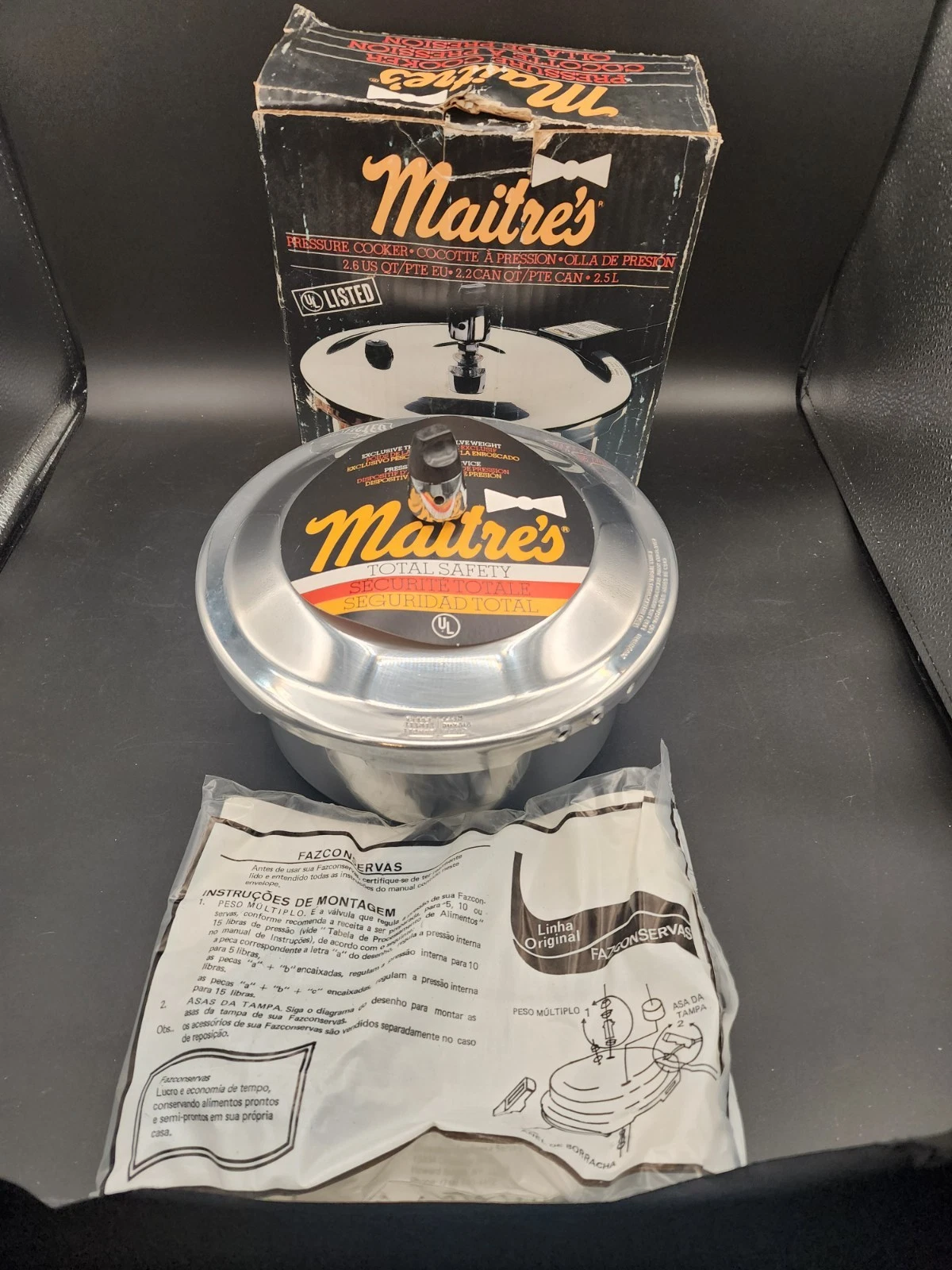 Maitre's Aluminum 2.6 Quart Pressure Cooker/Canner -New in Box