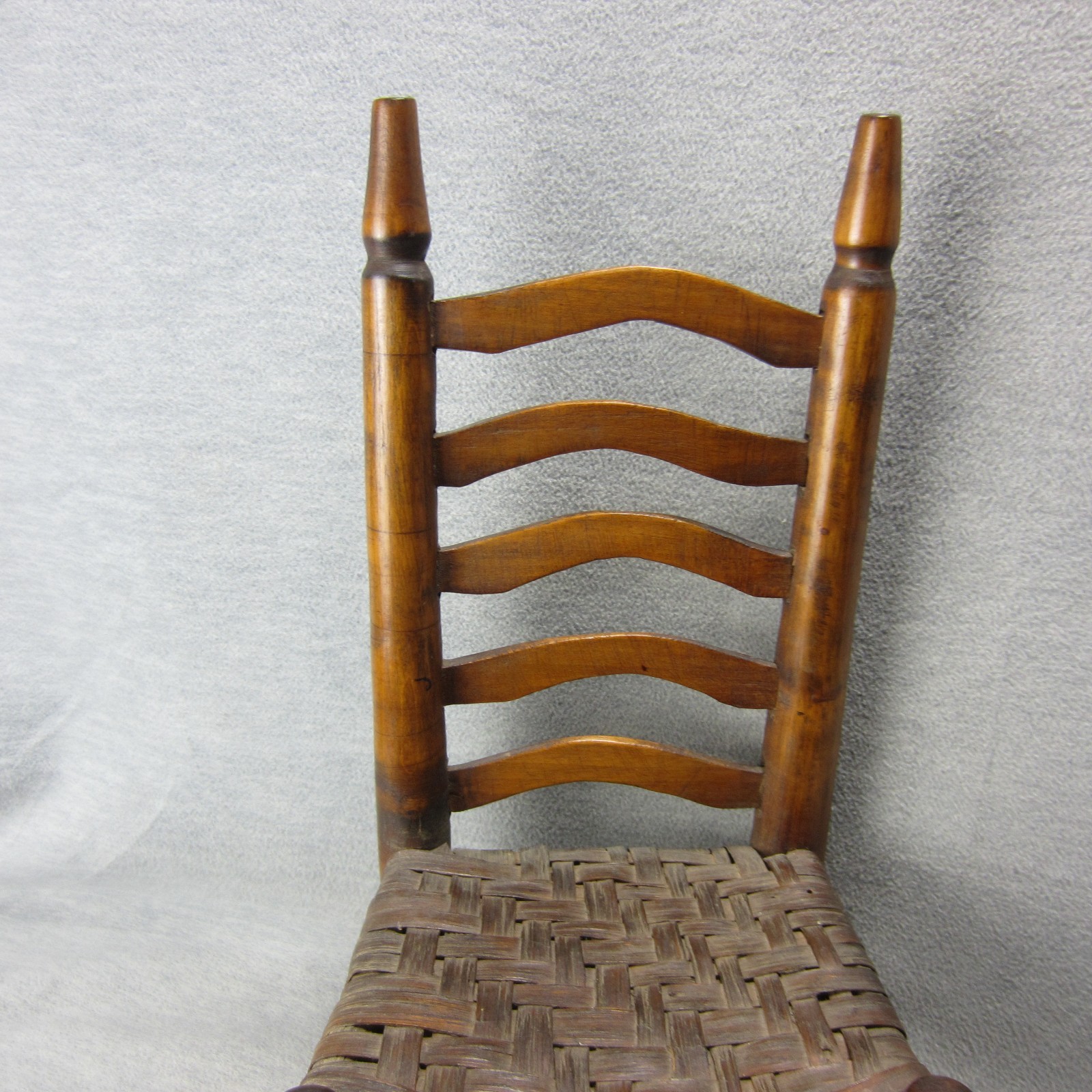 Vintage Ladder Back Doll Display Chair Woven Seat
