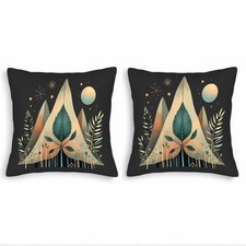 Set of 2 18x18in Throw Pillow Covers - Mountain  Foliage Design