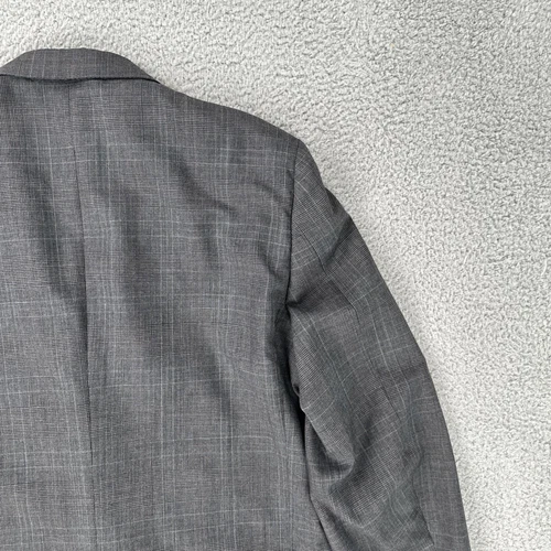 Hart Schaffner Marx Blazer Men 44L Grey Glen Plaid 2 Button Sports Coat USA Made - Picture 19 of 22