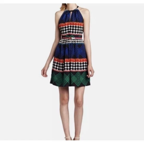 Robe Trina Turk à Pois Rouge/bleu/vert - Taille 0 - Neuf Sans étiquettes (NWOT) - Style élégant