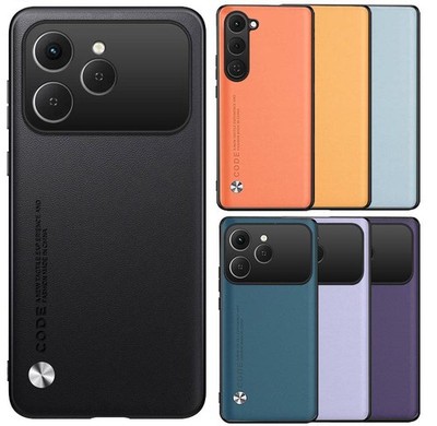 For Tecno Spark 40 Pro 40/30C Plain Leather Fabric Coated Rubber hard case cover