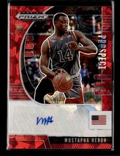 2020 Panini Prizm Draft #PA-MU Mustapha Heron Rookie Auto Red Ice St. John's