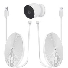 2 Pack 20Ft Power Cord for Google Nest Cam Battery Replacement White New