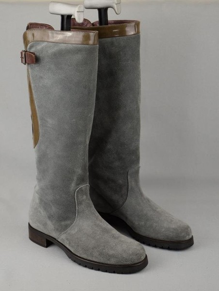 Damen Studio Pollini Stiefel Grau Wildleder 38